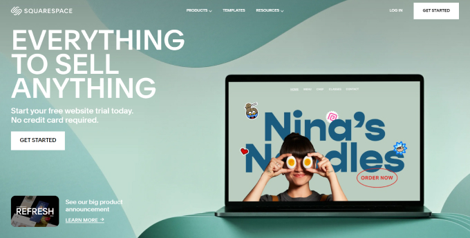 Squarespace homepage